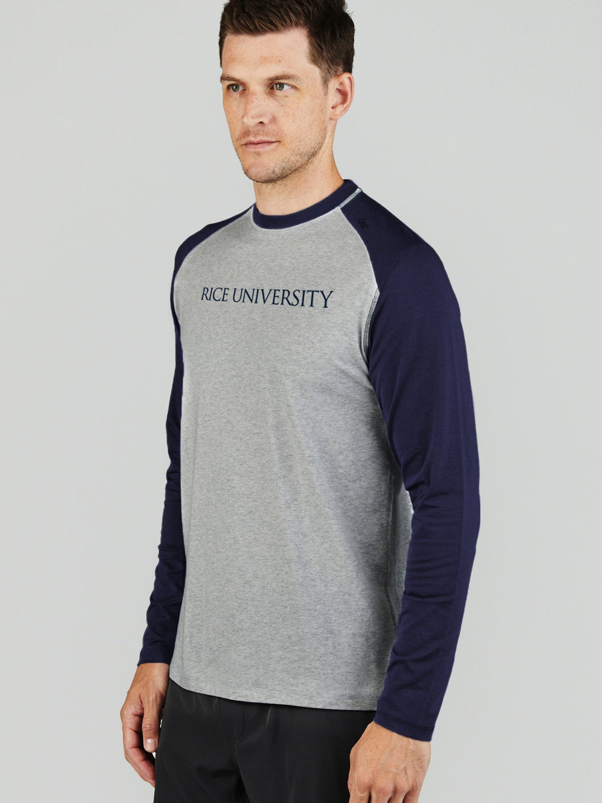 Carrollton Blocked Long Sleeve Fitness Tee - Rice University