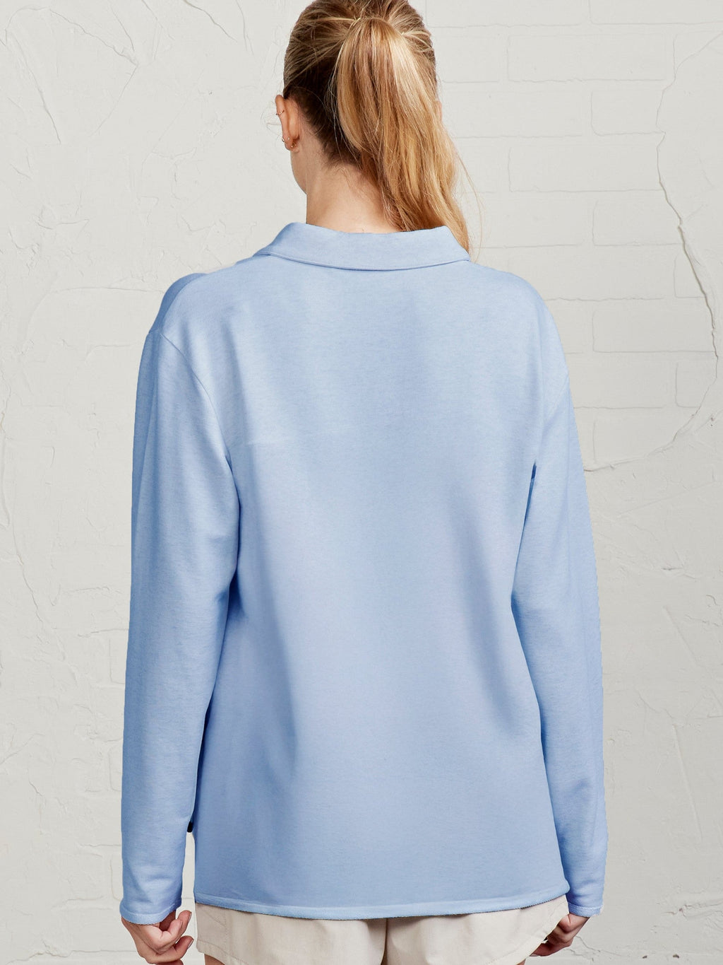 French Terry Polo Sweatshirt