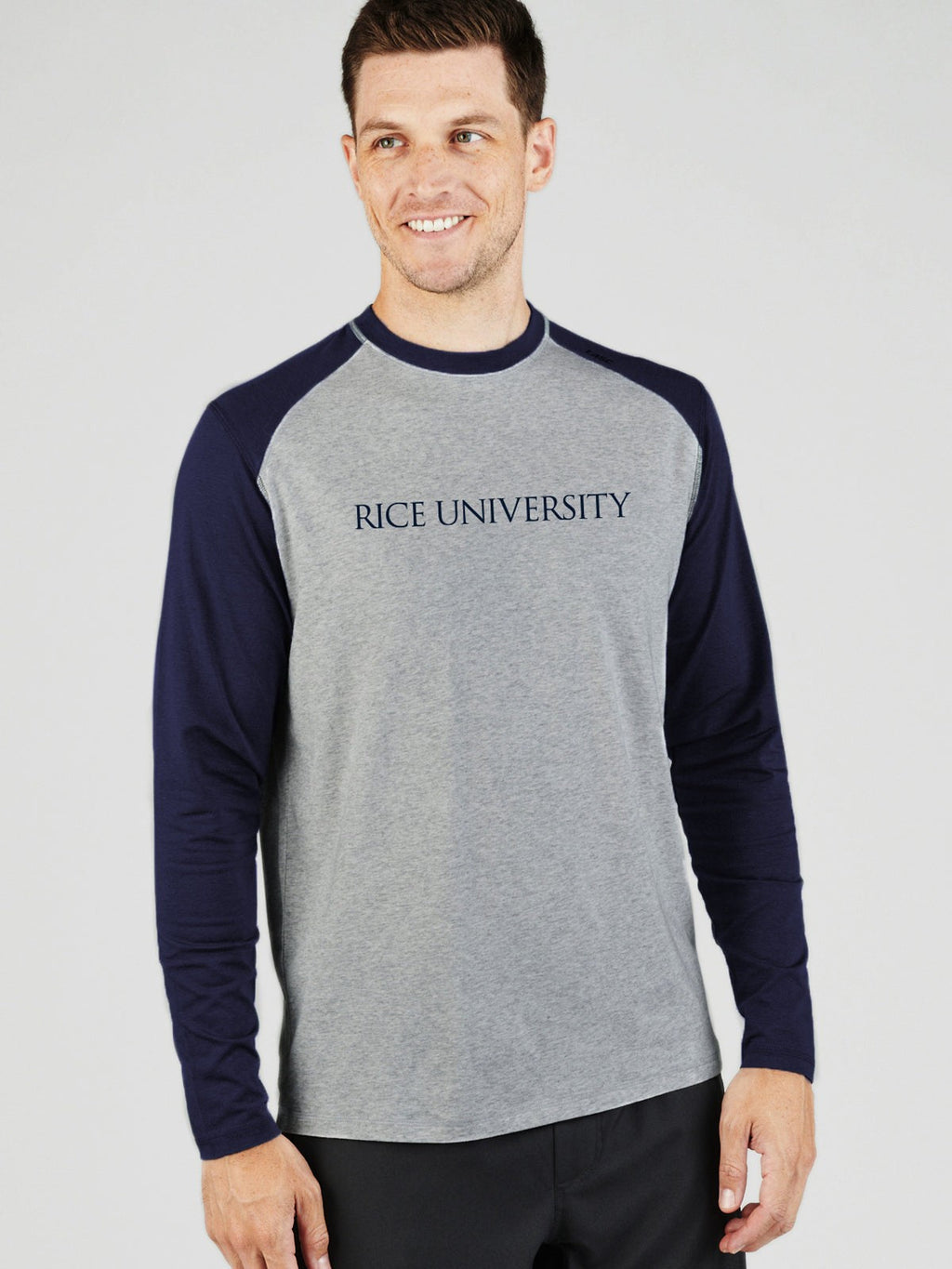 Carrollton Blocked Long Sleeve Fitness Tee - Rice University