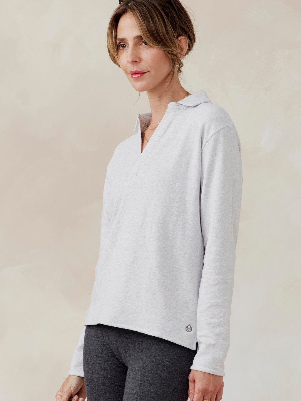French Terry Polo Sweatshirt