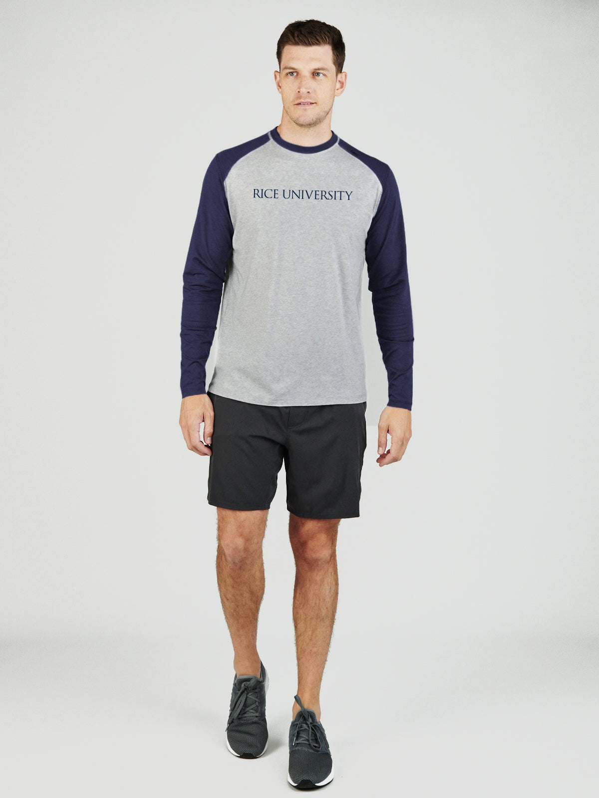 Carrollton Blocked Long Sleeve Fitness Tee - Rice University