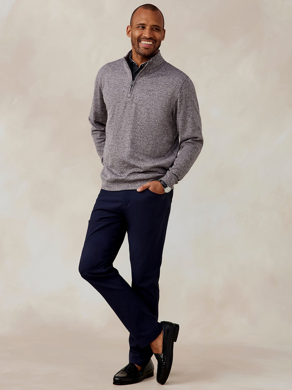 Crest Jacquard Quarter Zip