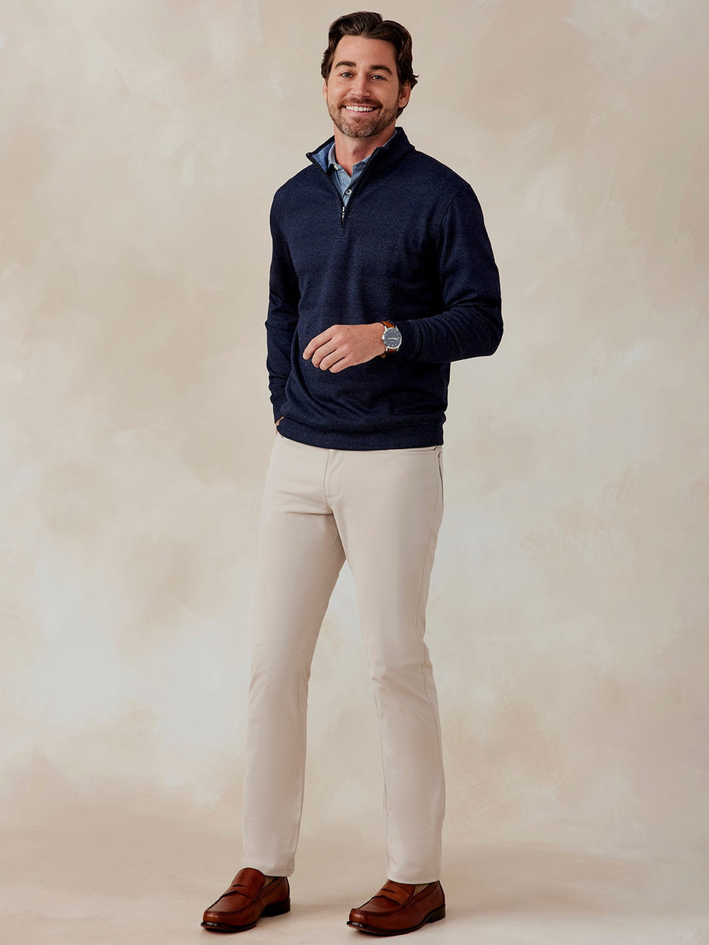 Crest Jacquard Quarter Zip