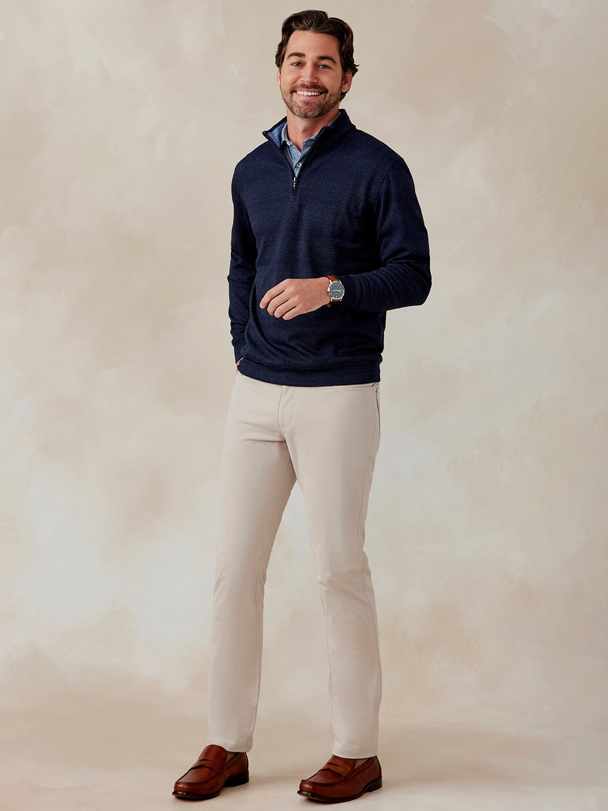Crest Jacquard Quarter Zip