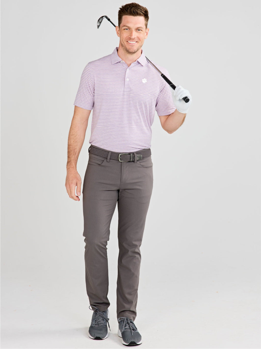 Cloud Polo - Brookline Stripe - Clemson