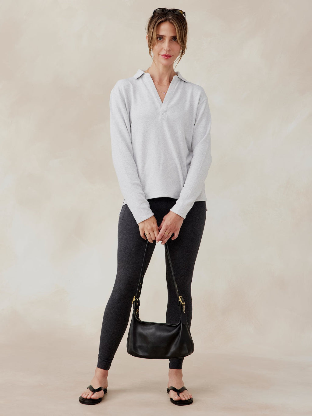 French Terry Polo Sweatshirt