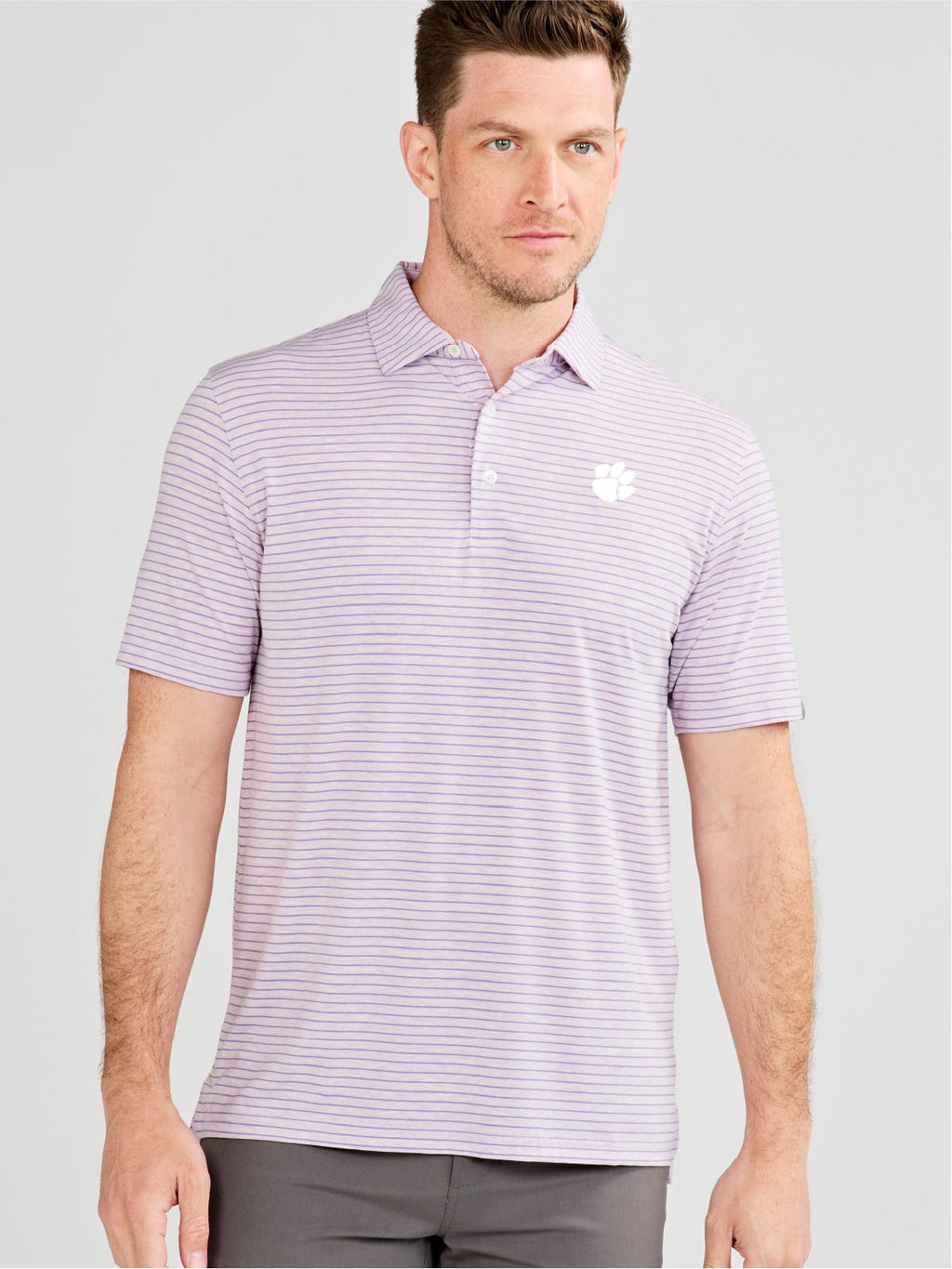 Cloud Polo - Brookline Stripe - Clemson