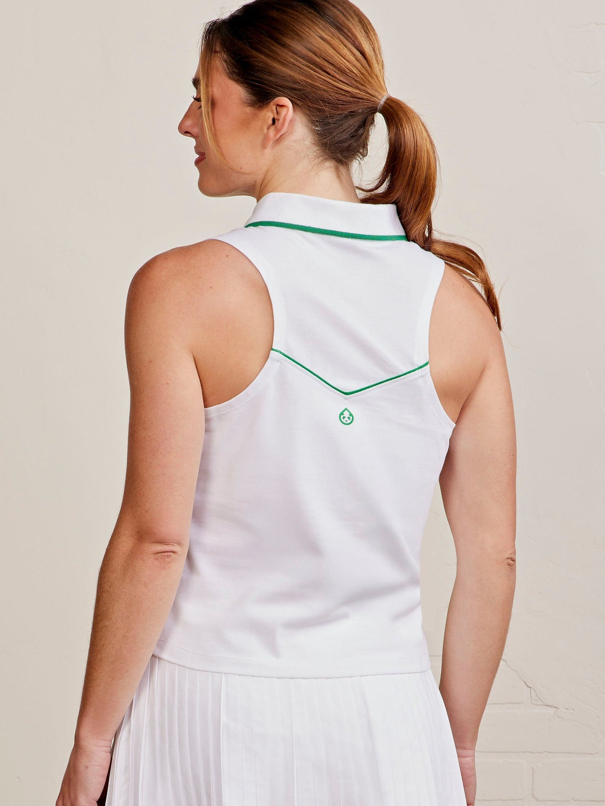 Sleeveless Pique Zip Front Polo